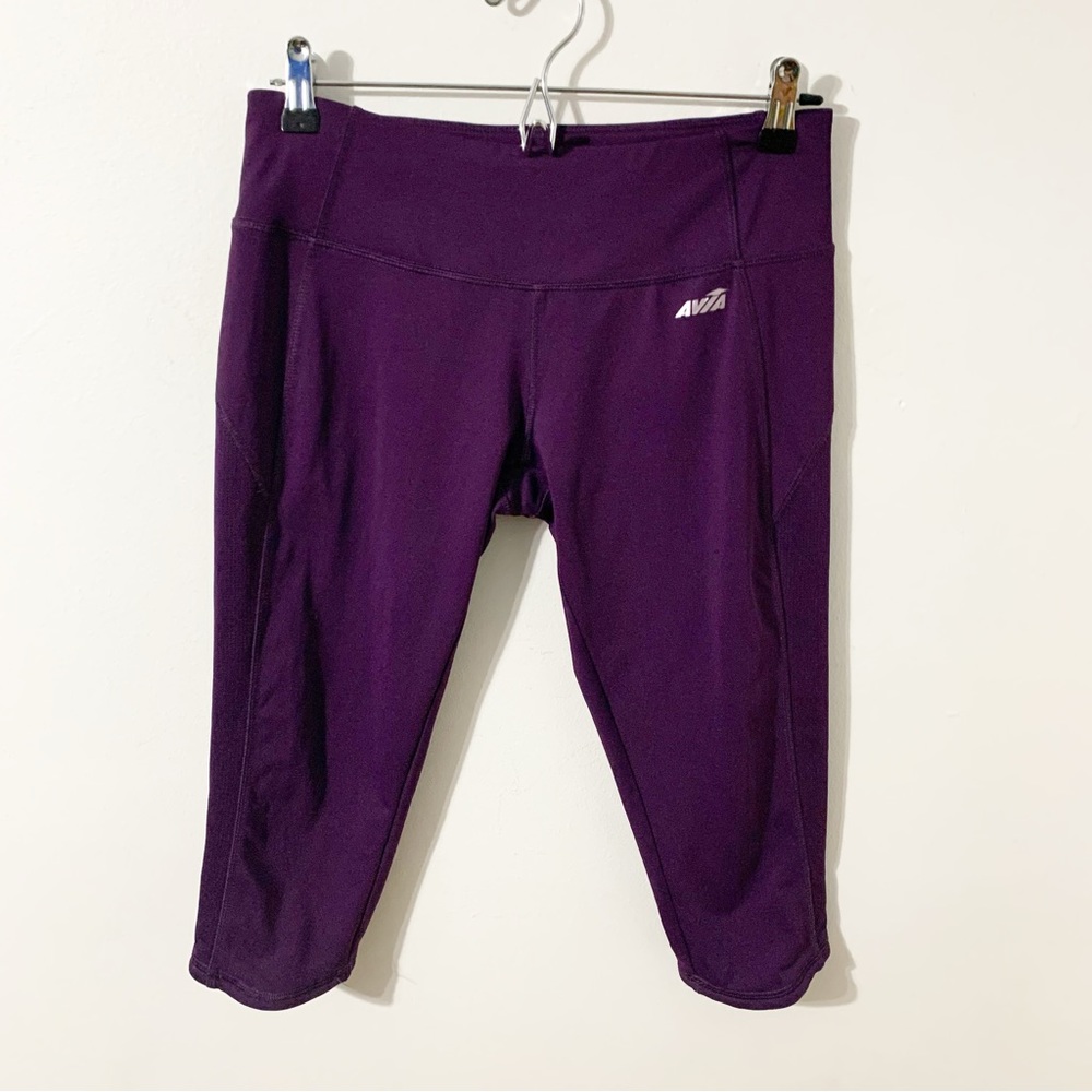 Avia Activewear Purple Capri Performance Athletic Athleisure Leggings Running💜